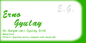 erno gyulay business card